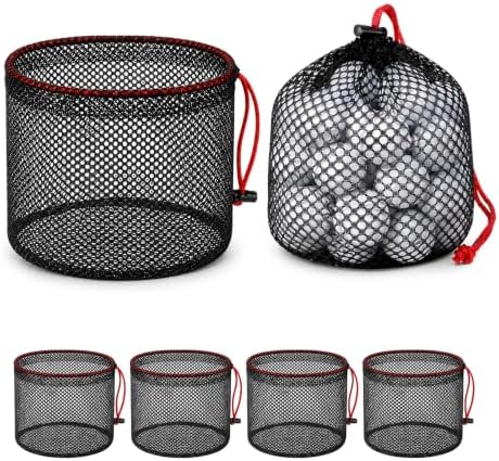 6 Pack Mesh Ball Bag with Drawstring, Golf Ball Bag by Unknown