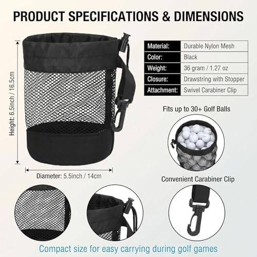 VASANA Nylon Mesh Golf Ball Storage Bag, - Image 2