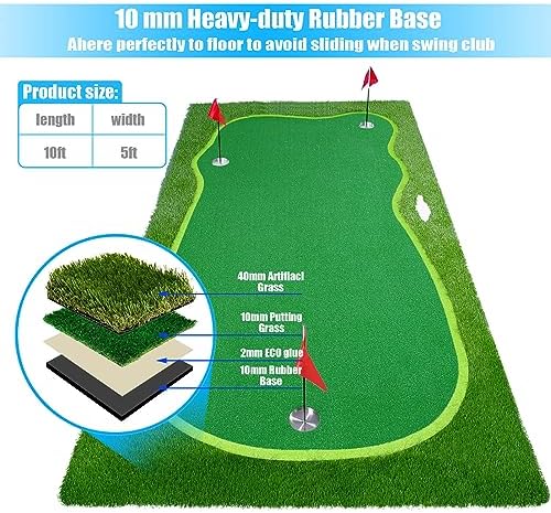 Golf Putting Green Mat, Golf Practice Training Mat - Image 4