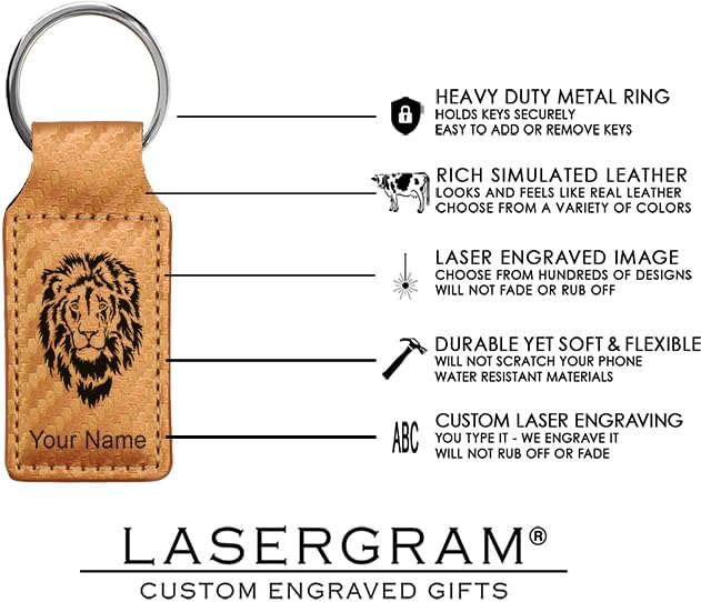 LaserGram Rectangle Keychain, Coat of Arms Germany, Personalized Engraving Included (Carbon Fiber Bronze)