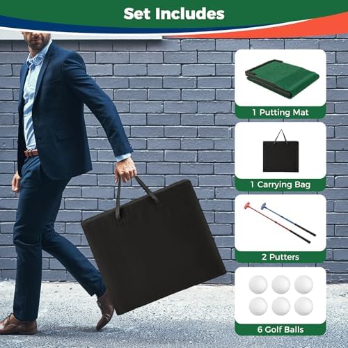 Goplus Golf Putting Mat, Portable Golf Game Set - Image 4