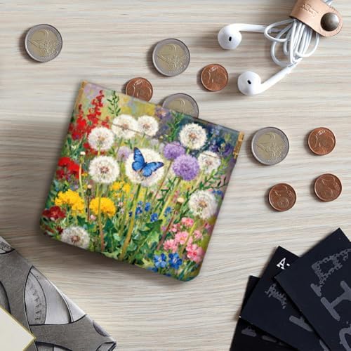 Peacoblue Dandelion Coin Purse, PU Leather Squeeze Pouch 4PCS - Image 5