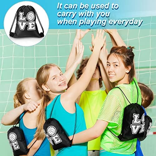 Shappy 12 Pieces Volleyball Drawstring Bags Bulk Small Sport Goodie Bags Snack - Image 6