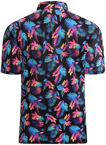 Alex Vando Mens Golf Shirt Moisture Wicking Print Performance Polo Shirt - Image 2