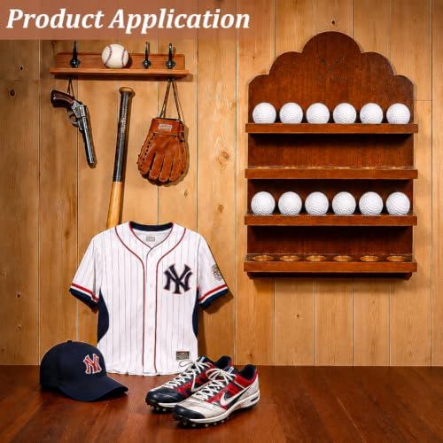 BENECREAT Wood Golf Ball Display Holder, 24 Balls Wall Mounted Golf Rack - Image 5