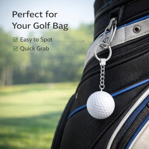 kcrygogo Real Golf Ball With Keychain Bag Pendant Decorations White Golf Ball - Image 4