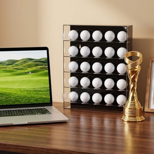SiliFine Acrylic Golf Ball Display Case, 5-Tier Wall Mounted Holder - Image 6
