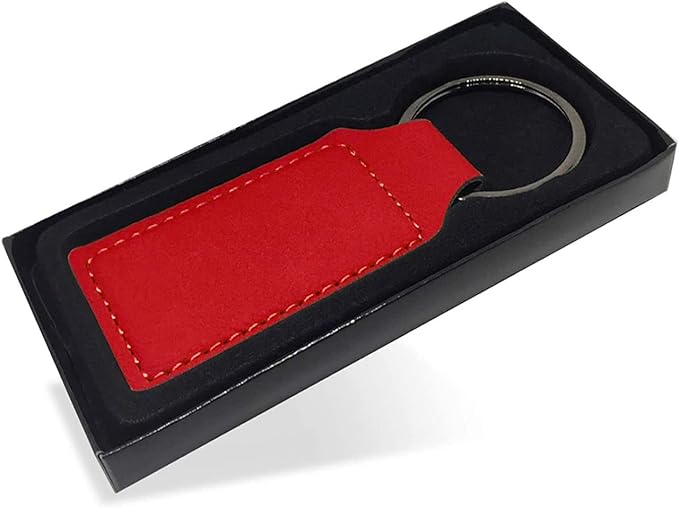 LaserGram Rectangle Keychain, Coat of Arms Germany, Personalized Engraving Included (Red)