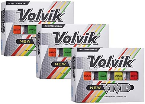 Volvik NEW Vivid 3-Piece High Visibility Premium Matte Finish Color Golf Balls by Volvik