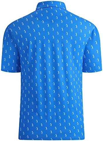 Alex Vando Mens Golf Shirt Moisture Wicking Print Performance Polo Shirt - Image 2