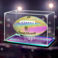 Football Display Case with RGB LED, Removable Built-in Football Display Stand by Instnovny
