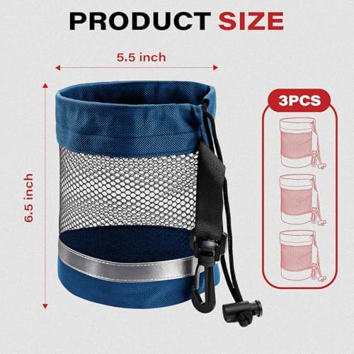 3PCS Mesh Golf Ball Bags with Reflective Strip, Nylon Bag - Image 3