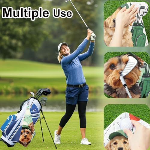 2 Pcs Yorkshire Terrier Golf Towel 16x24 Inch - Image 4