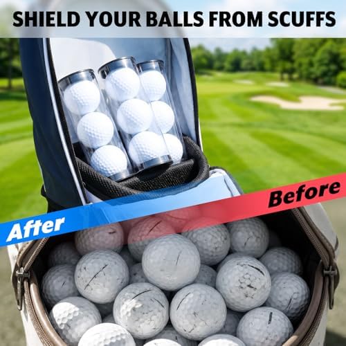 3 Pcs Clear Golf Ball Tubes, Golfball Holder Plastic Storage Box - Image 3