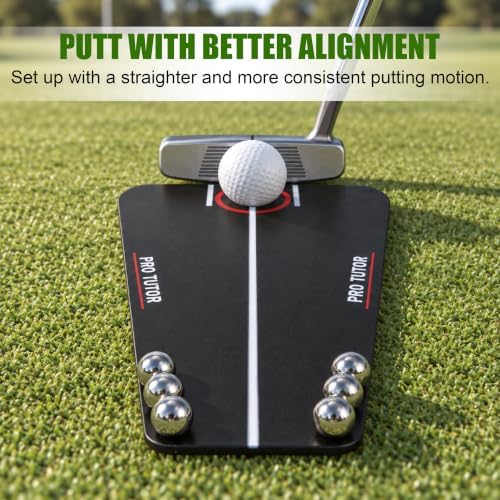 Golf Putting Tutor, Alignment Mirror Training Aid, Golf Hitting Mat - Image 5