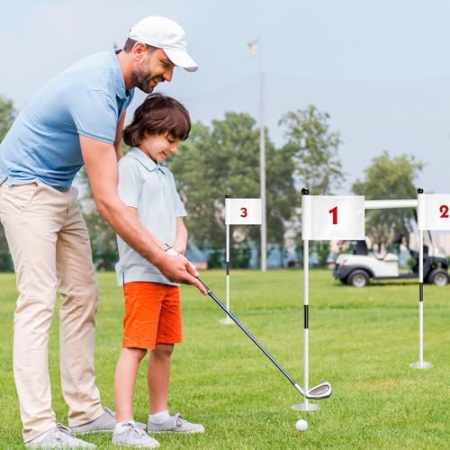 3 Set Golf Flagsticks Putting Green Flags - Image 5