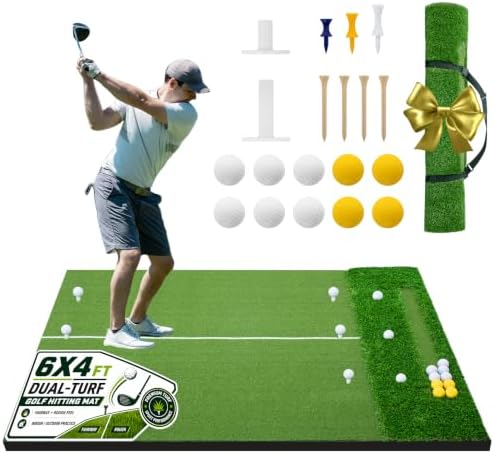 Neoaider Elite Dual-Turf Golf Hitting Mat, 5x4ft/6x4ft Golf Mat by Neoaider
