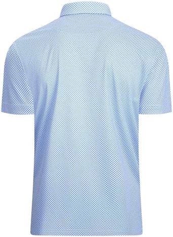 Alex Vando Mens Golf Shirt Moisture Wicking Classic Print Golf Shirts - Image 3