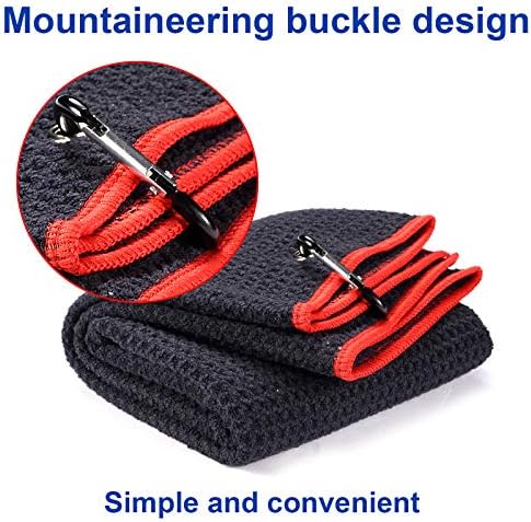 2 Pack 16" x 24" Tri-fold Golf Towel Set - Image 3
