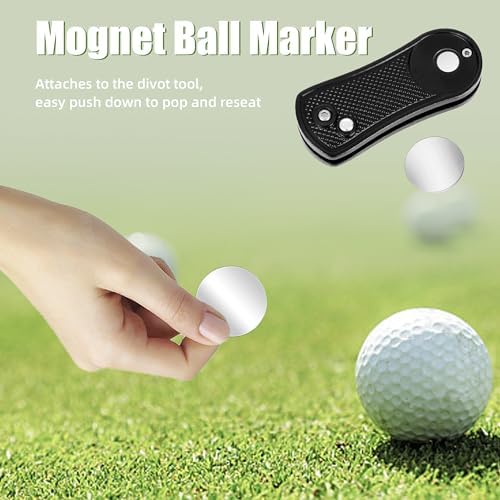 Mile High Life Golf Divot Repair Tool Metal/Foldable w Magnetic Ball Marker - Image 3