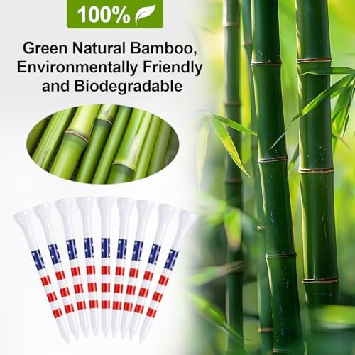 Golf Tees 3-1/4" Durable Bamboo Tees 100 Pack, Friendly Biodegradable Material - Image 2