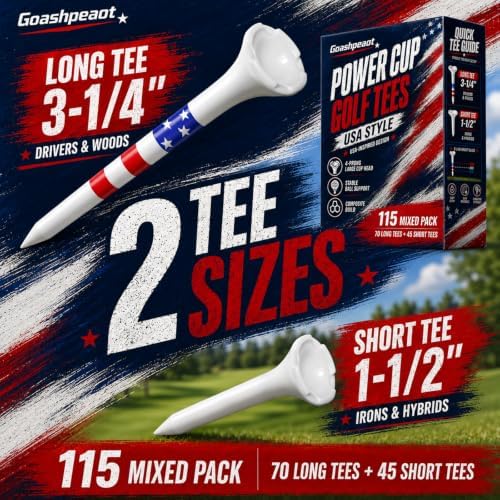4-Prong Large Cup Head with 3-Line Height Guide Golf Tees 115 Pack, 70 x 3-1/4" - Image 4