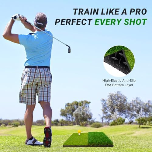 LYDARZ Portable & Foldable Golf Practice Mat – Dual-Turf Golf Hitting Mat - Image 4