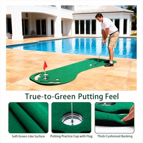 YOUCZON Putting Green Indoor, Golf Putting Mat, Premium Crystal Velvet Surface - Image 4