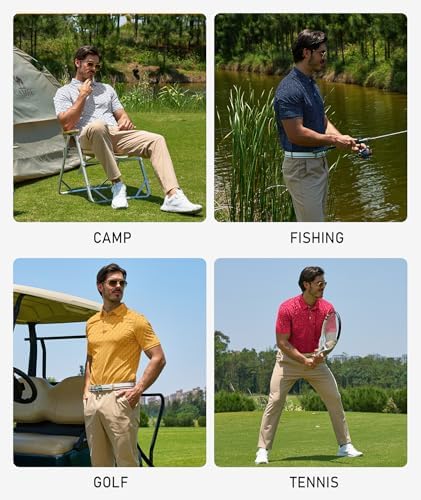 ZITY Mens Golf Polo Shirts Short Sleeve UPF 50+ Moisture Wicking Tshirt - Image 2