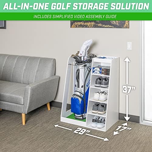 GoSports Premium Wooden Golf Bag Organizer and Storage Rack - Image 5