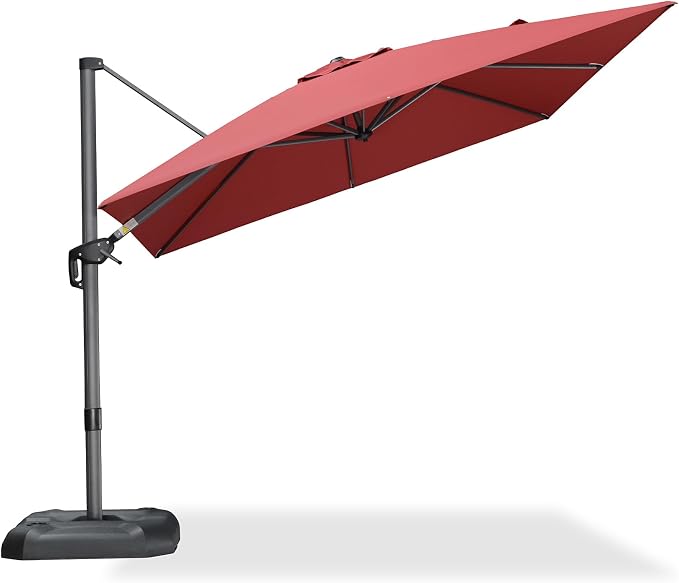 PURPLE LEAF Patio Outdoor Umbrella 9' x 9' Square All-Weather Terra | Large - Image 8