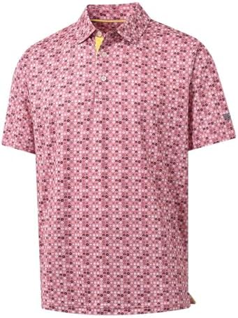 M MAELREG Mens Golf Shirt Short Sleeve Dry Fit Print Moisture Wicking by MAELREG