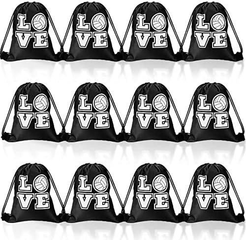 Shappy 12 Pieces Volleyball Drawstring Bags Bulk Small Sport Goodie Bags Snack by Shappy