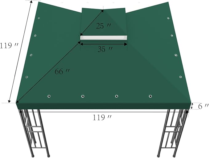 Sumfaller 10x10 FT Gazebo Replacement Canopy Top Cover | Double Tiered Canopy - Image 6