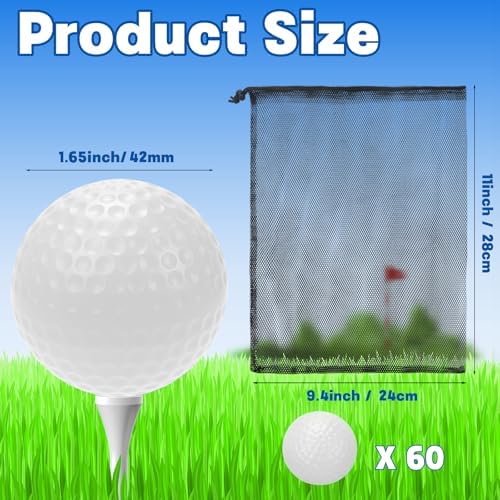 Coopay 60/120/240 Pack Practice Golf Balls, 42mm Plastic Golf Training Balls - Image 2
