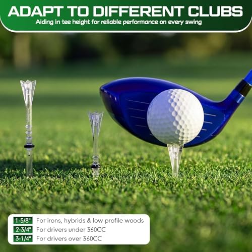 100 Pcs 4 Prong Anti-Slip Golf Tees 3-1/4" Adjustable Plastic Golf Tees - Image 5