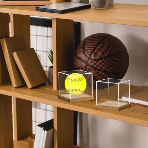 Hooqict 2Pcs Softball Display Case Clear Acrylic Ball Holder - Image 6