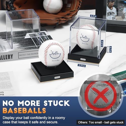 JupDec Baseball Display Case for Single Autograph Ball, UV Protected Stand Box - Image 5