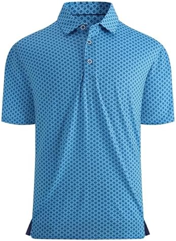 Alex Vando Mens Golf Shirt Moisture Wicking Print Performance Polo Shirt by AlexVando