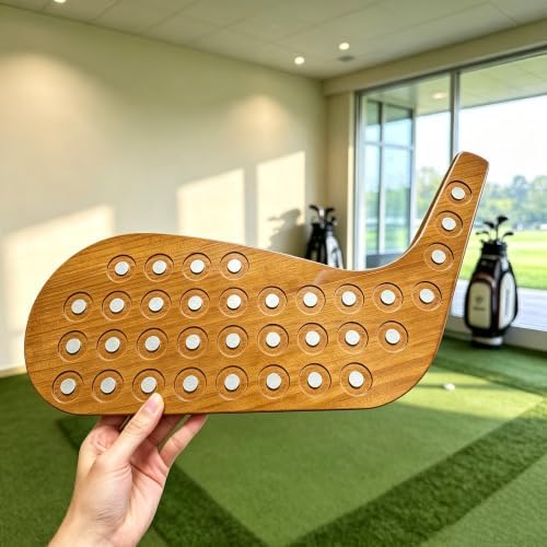 Magnetic Golf Ball Marker Display, Club-Shaped Wooden Holder - Image 4