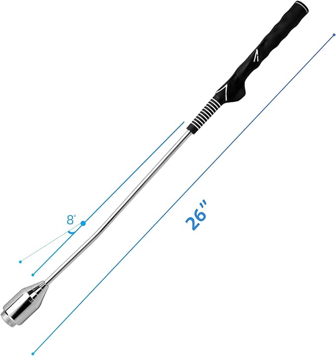 Mile High Life Golf Tempo Trainer | Golf Grip Trainer | Golf Swing Training Aid | Two Weight Configuration Options | for Right-Handed Golfer