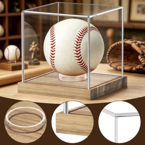 Hooqict Baseball Display Case Clear Acrylic Baseball Holder Display Case UV - Image 7