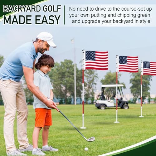6 Golf Flagstick Set, Putting Green Flags - Image 5