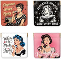 Peacoblue Retro Woman Coin Purse, PU Leather Squeeze Pouch 4PCS by PEACOBLUE