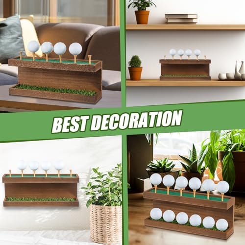 Menkxi Rustic Wood Golf Ball Holder Display Stand - Image 6