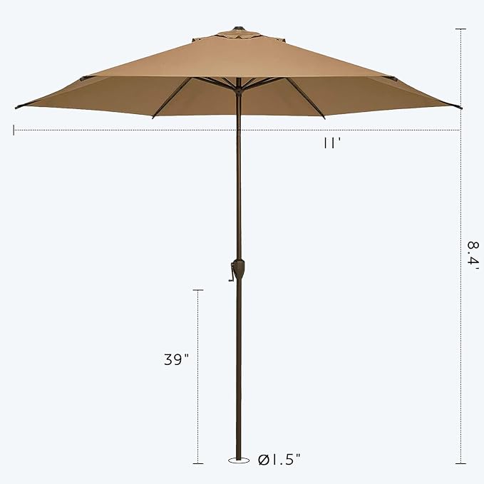 Abba Patio 11FT Outdoor Patio Umbrella Outdoor Table Umbrella - Image 5