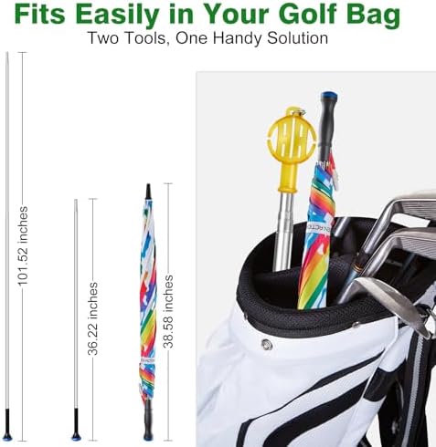Golf Umbrella Windproof with Golf Ball Retriever Telescopic, Umbrella Large - Image 2