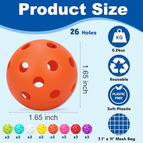 Coopay 24/50/100 Pack Practice Baseball 42mm Mini Plastic Hollow Softballs - Image 2