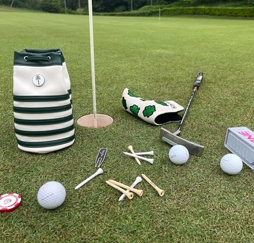 Golf Valuables Pouch with Ball Marker, Leather Drawstring Tee Ball Bag - Image 4