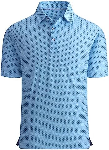 Alex Vando Mens Golf Shirt Moisture Wicking Print Performance Polo Shirt by AlexVando
